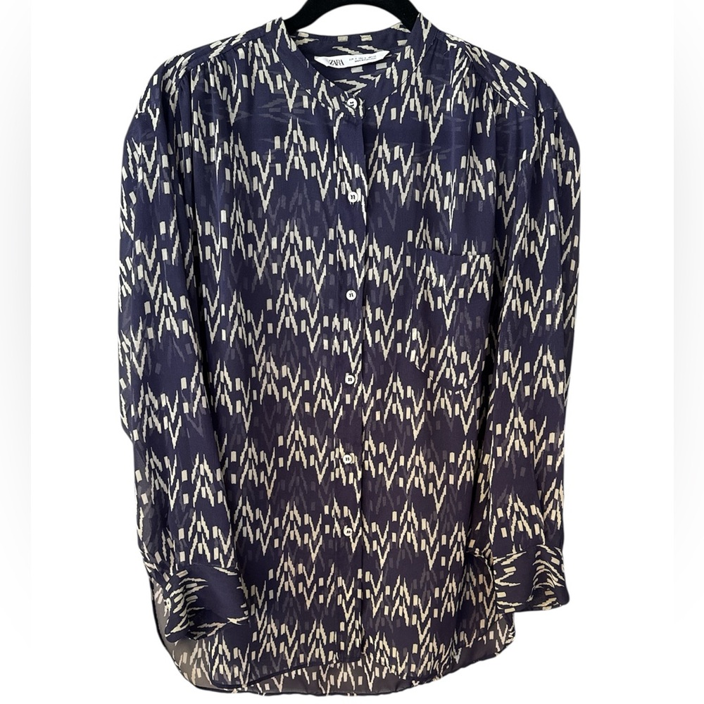 Purple and Taupe Patterned Women's Top